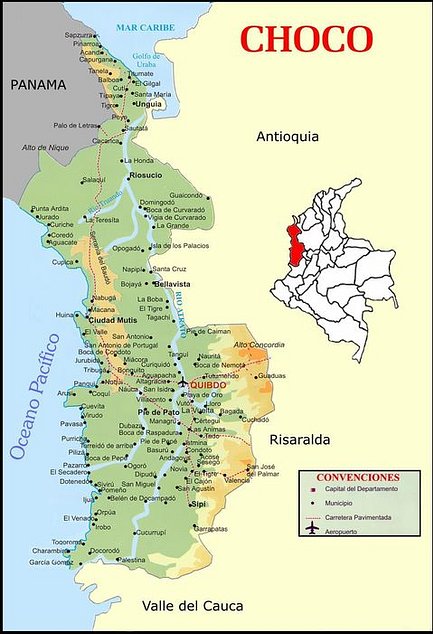 Choco map colombia